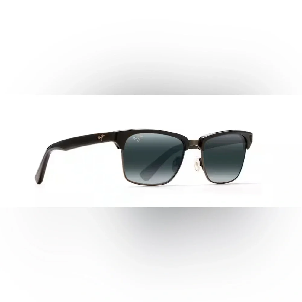Maui Jim Kawika Polarized Black Gloss Aviator Sunglasses